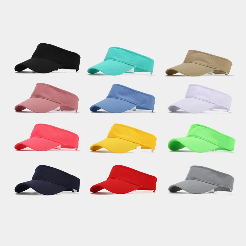 Women's Summer Solid Visor Hats Empty Top Sun Protection Short Visor Simply Style Summer Hats For Women Men Unisex