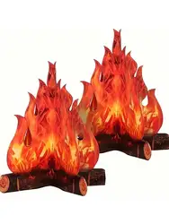 1pc, 3D Halloween Fire Decorative Cardboard Bonfire Centerpiece (10.63