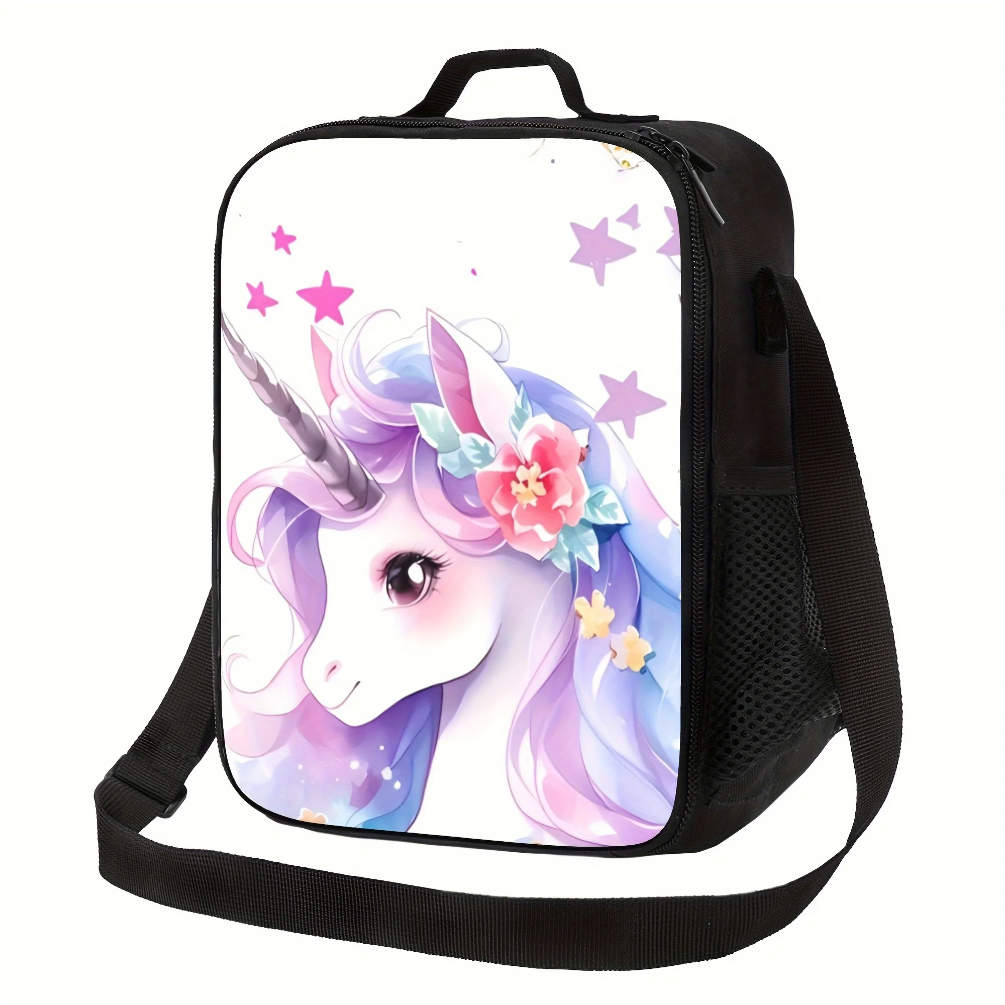 

Hand Washable Insulated Unicorn Pattern Lunch Bag - Rectangular, Portable Reusable for Home, School, Office, Gift for Students,