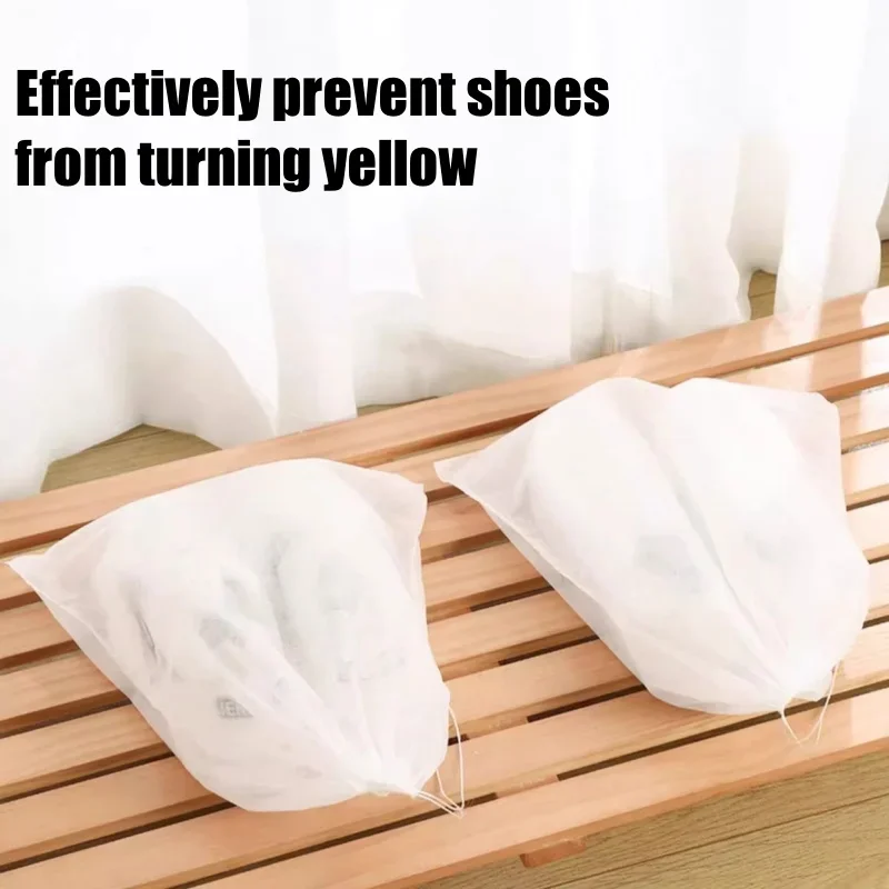 10/20/30PCs Anti-Yellowing Disposable Shoe Drying Bags Non-Woven Dustproof Covers Drawstring Drying Shoe Protectio Protection