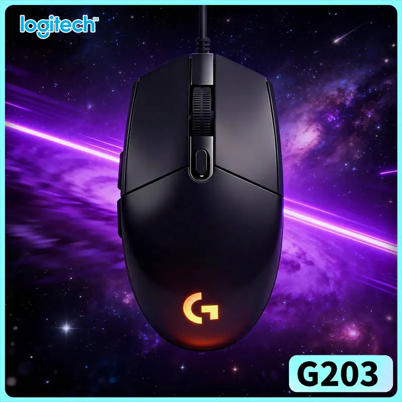 Logitech G203 Gaming Mouse 8000 DPI Sensor LIGHTSYNC RGB 6 Buttons 85g Lightweight 2-Year Warranty PC Laptop Quick Fit