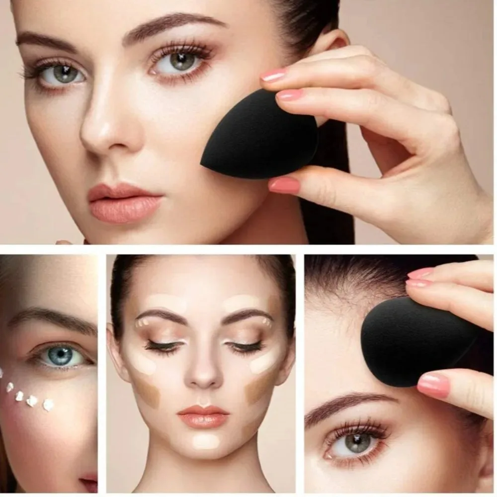 10pcs Non-Latex Makeup Sponge Set Wet Dry Use Soft Egg Puff Blender for Cream Powder Suitable for All Skin Types Beauty Tools