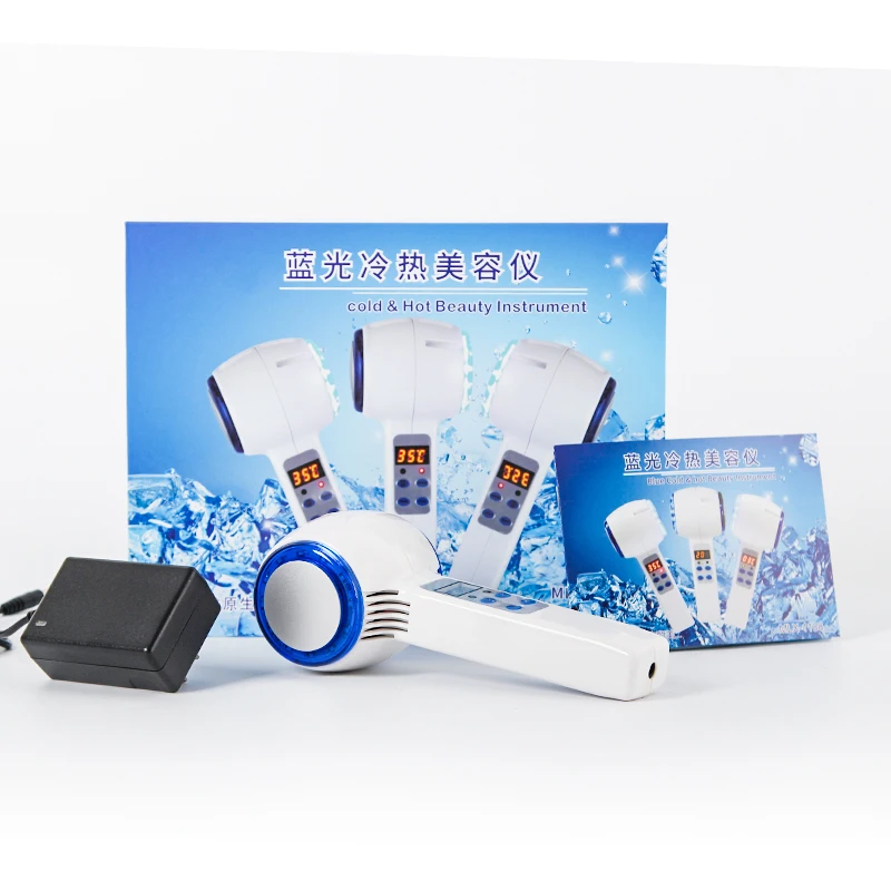 

Ультразвуковой молоток с двойной головкой для горячей и холодной воды, массажный инструмент против морщин, подтяжка кожи, лифтинг, косметический массажер для лица