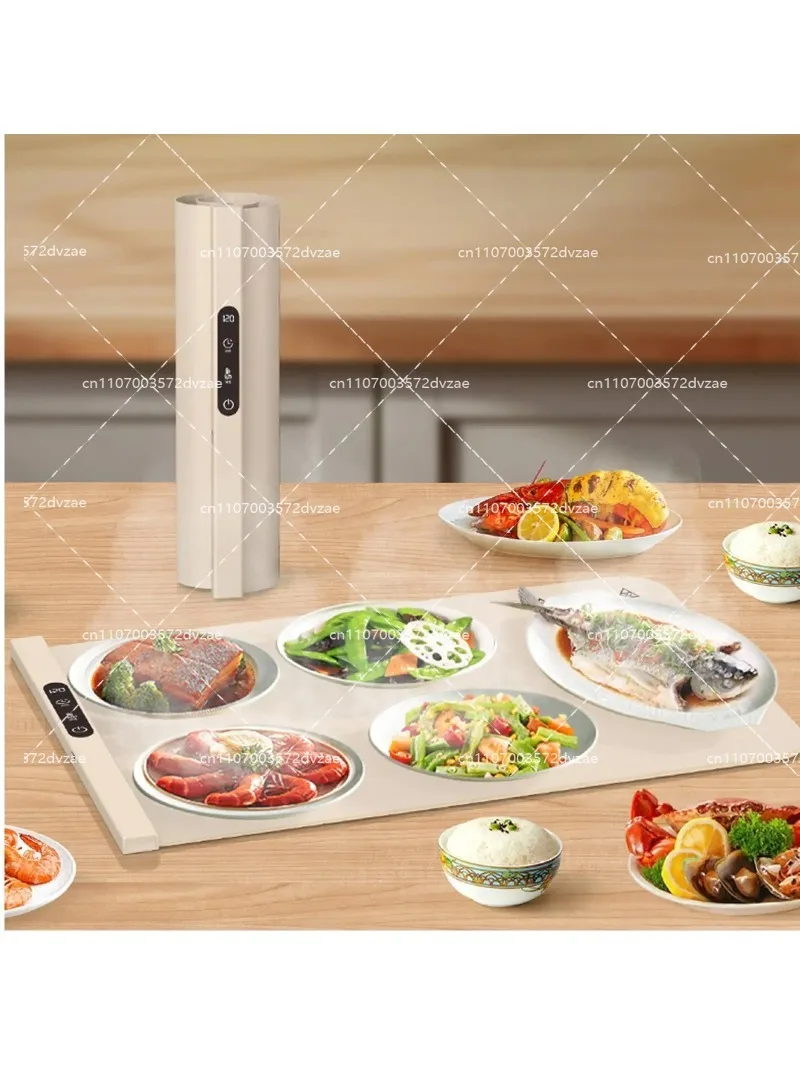 Electric Warming Tray Foldable Food Warmer Mat with 6 Tem Setting Fast Full Surface Heating Portable Electric Food Warming Tray