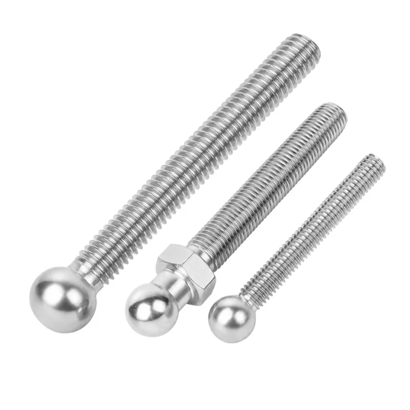 M3 M4 M5 M6 M8 M10 M12 M16 M20 304 Stainless Steel Ball Head Screw Rod Round Ball Screw 3D Ball Rod End Bolt