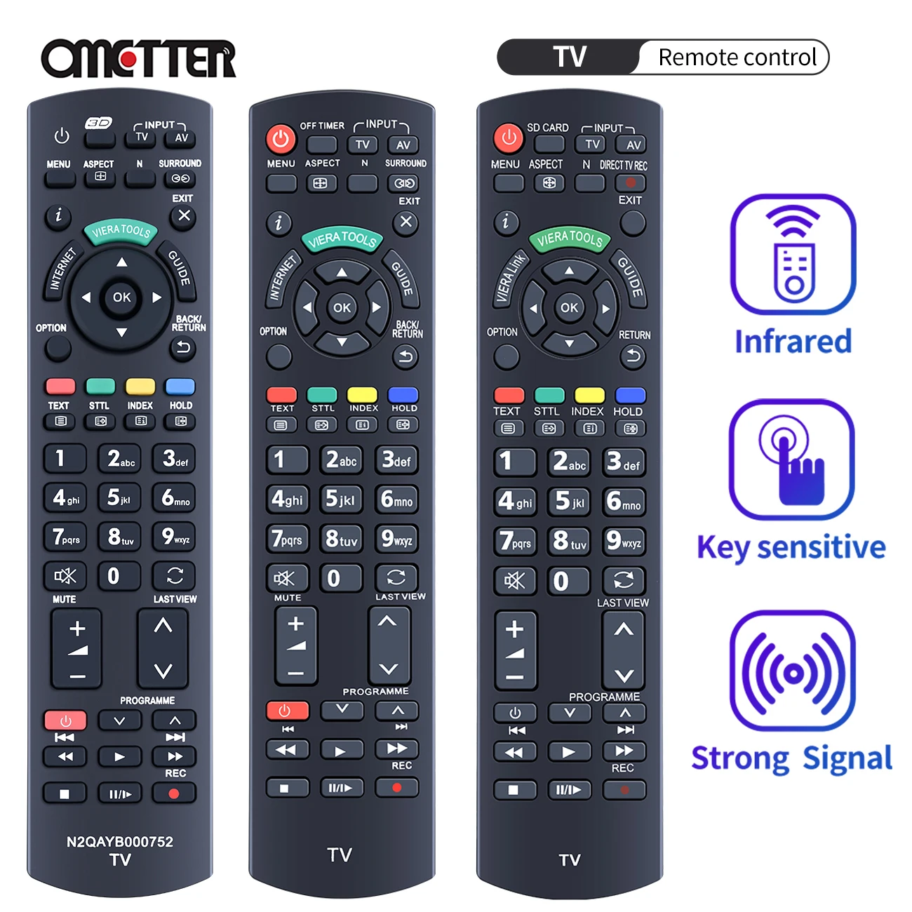 N2QAYB000752 N2QAYB000753 N2QAYB000487 for Panasonic 3D TV Remote Control EUR7628030 EUR7628010 TX-LR32E5 TX-LR42E5 TX-LR47E5