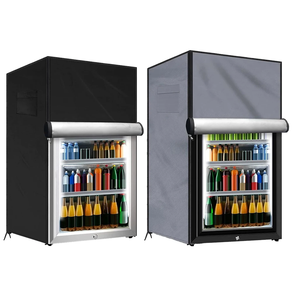 1Pcs Kühlschrank Abdeckung Outdoor 210D Heavy Duty Wasserdichte Aufrecht Kühlschrank Abdeckungen Schwarz Grau Beschichtung Dekor Für Home Zubehör