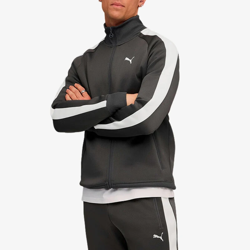 Puma genuine men's spliced stand up collar knitted sports zipper jacket 631858-44