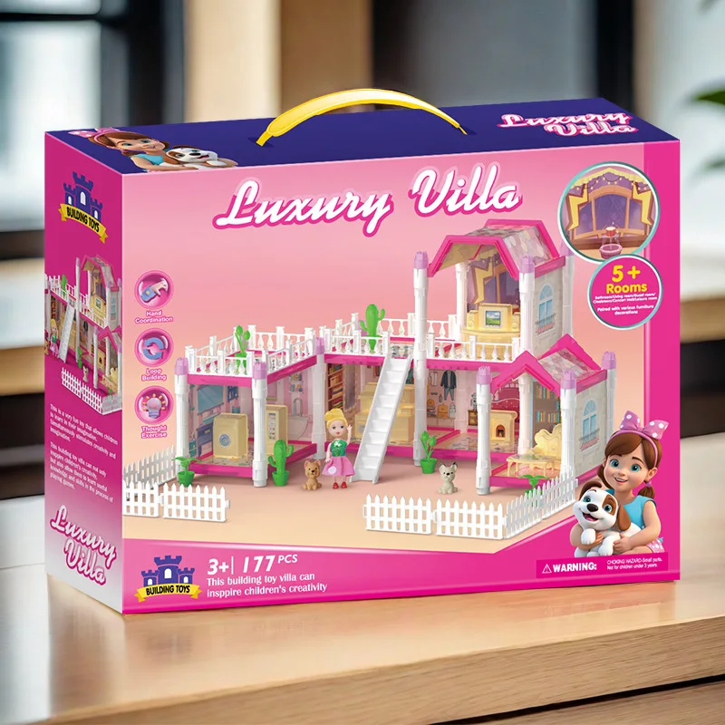 

Playing house villa girl puzzle free match castle model 3-6 years old