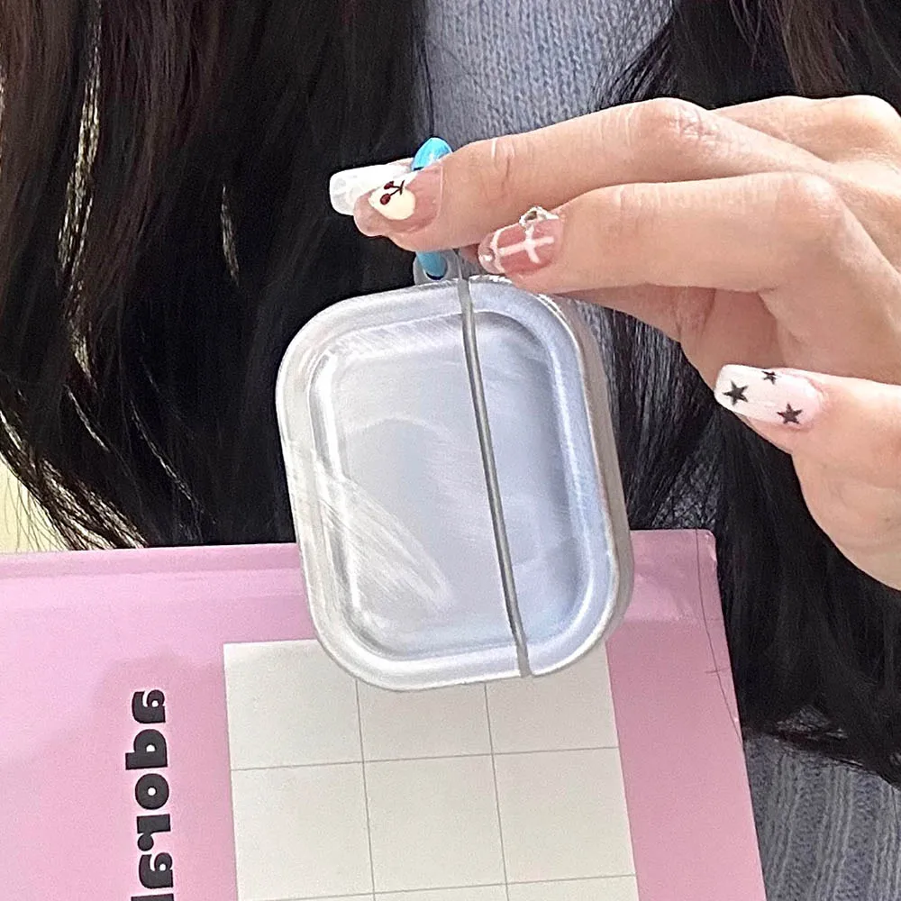 حافظة فتاة متدرجة جميلة لأجهزة AirPods Pro 2nd حافظة لأجهزة Airpods 3 2 1 Pro غطاء سماعة أذن بنمط ريشة فضية مع سلسلة مفاتيح حلقية