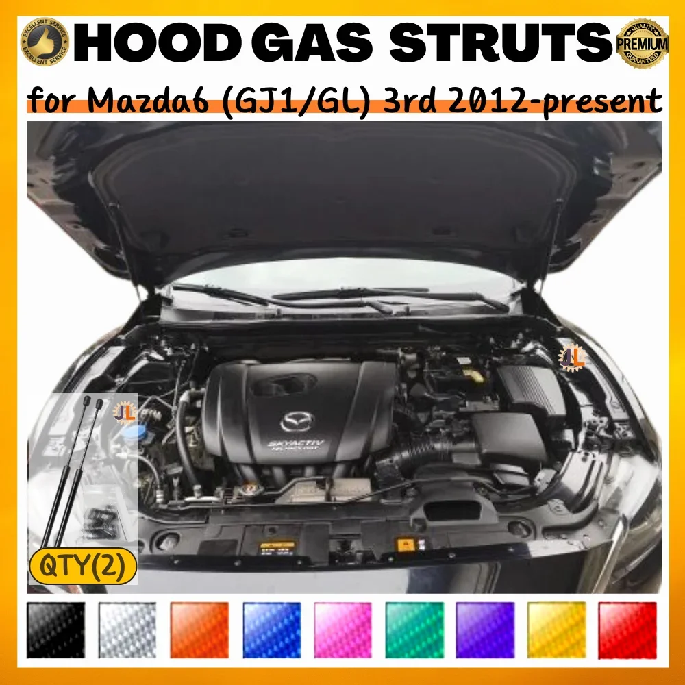 

Qty(2) Hood Struts for Mazda6 (GJ1/GL) 3rd 2012-present Front Bonnet Modify Dampers Gas Springs Shock Absorbers Lift Supports