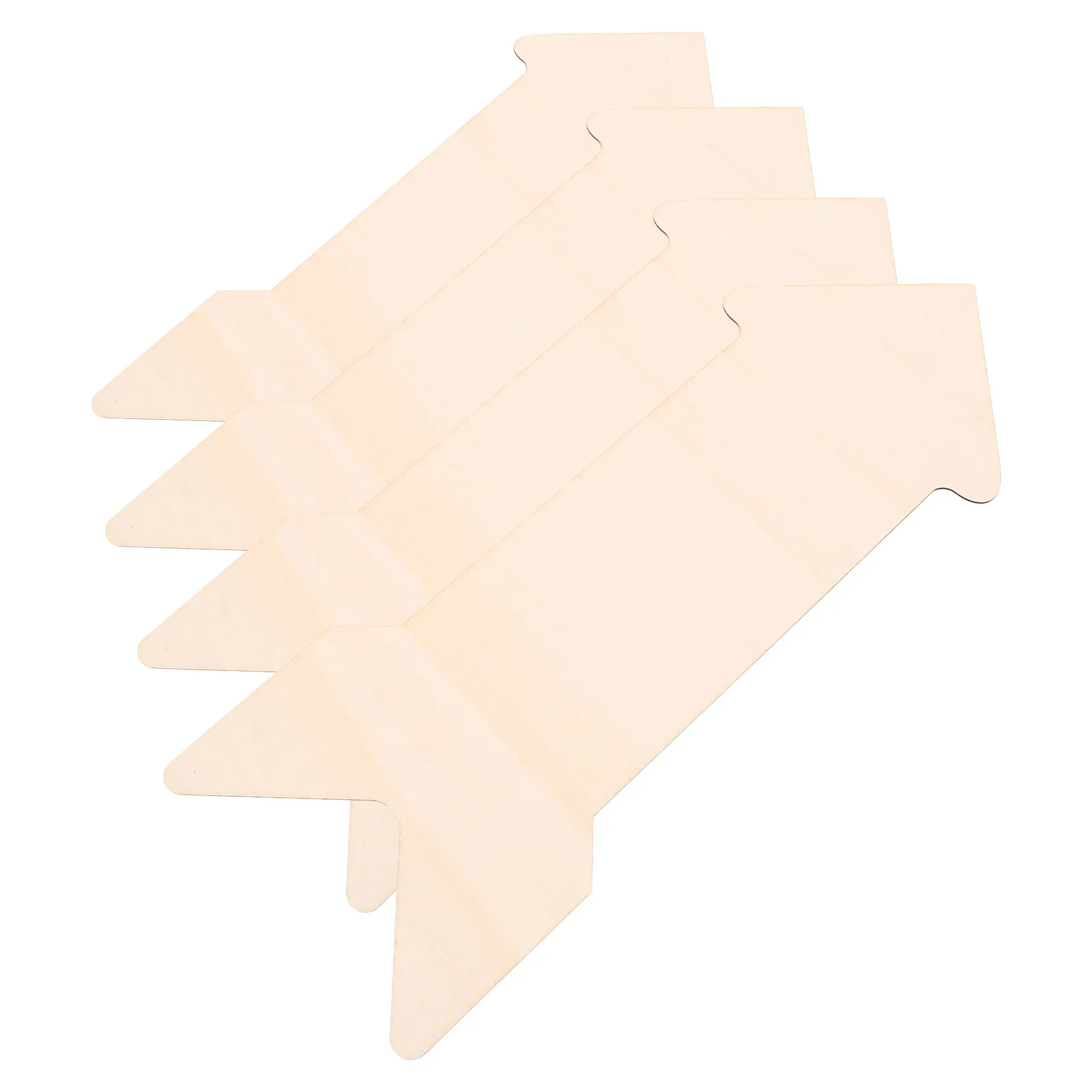 

4pcs Arrow Shape Wood Slices Thickened Unfinished Wooden Cutouts For Diy Painting Crafts Blank Plaque Decor Graffiti Supplies