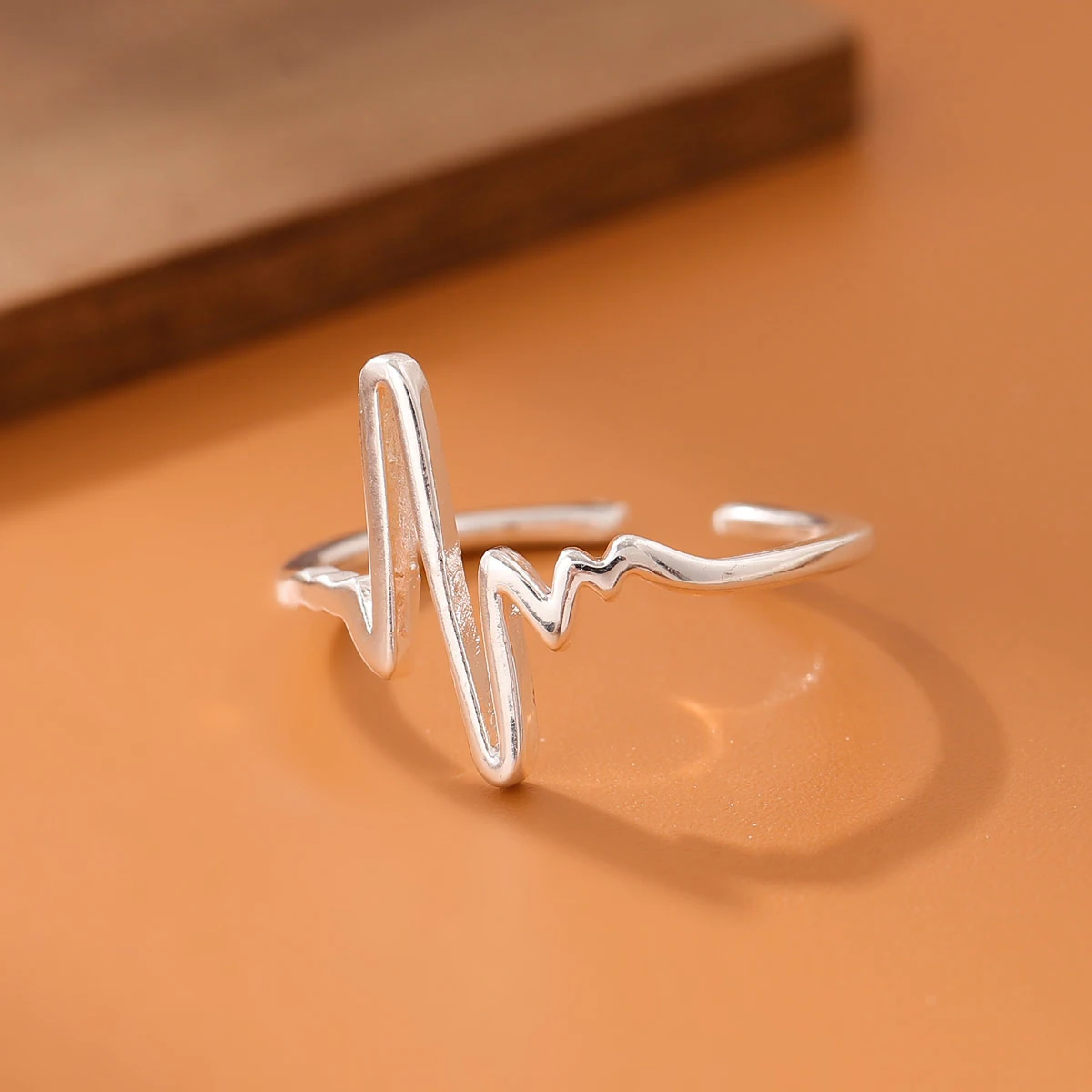 

Модные кольца из стерлингового серебра 925 пробы с электрокардиограммой, волнами, сердцебиением и молнией, открывающиеся