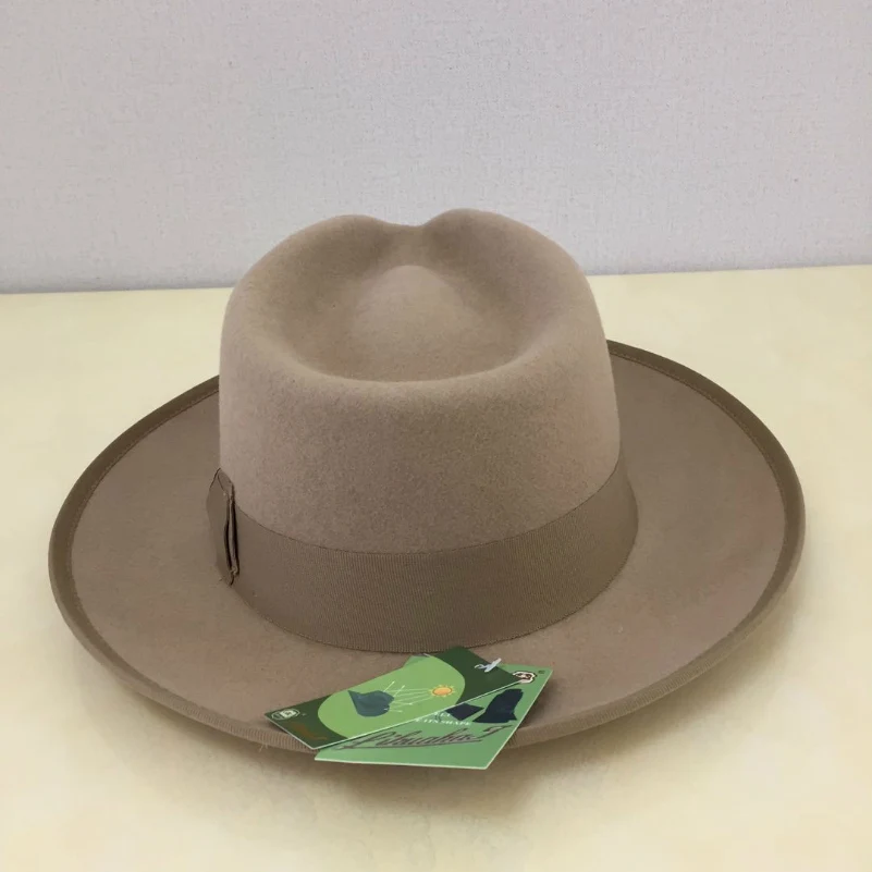 LIHUA marka Fedora czapki dla mężczyzn kobiety 100% włóczka australijska czuł szeroki kapelusz Party Fashion Classic Floppy Panama Hat