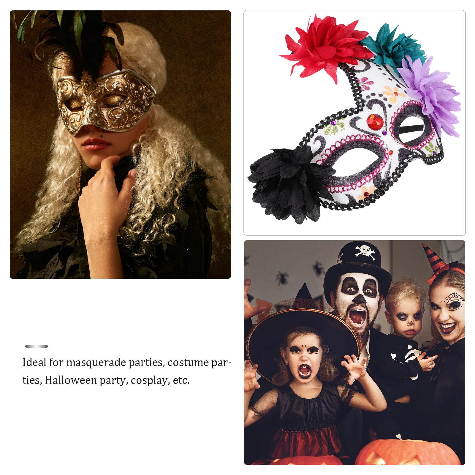 

Ghost Mask Dance Masquerade for Women Handheld Cosplay Air Delicate Workmanship Halloween Plastic Accessories