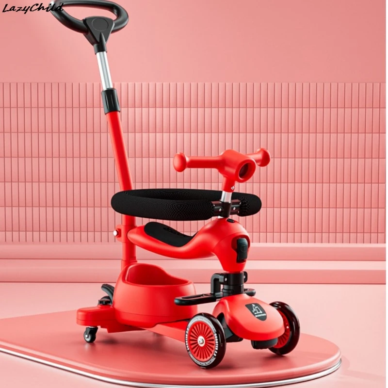 lazychild small child scooter baby can sit can push can glide baby multifunctional scooter 0-3-6 years old walking car news