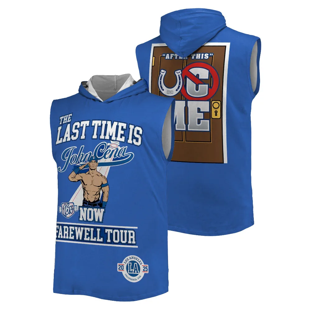 2025Summer Sports Hooded vest WWE Never Give up JOHN CENA 3D Printed T-shirt Fashion Street quick drying Breathable workout vest