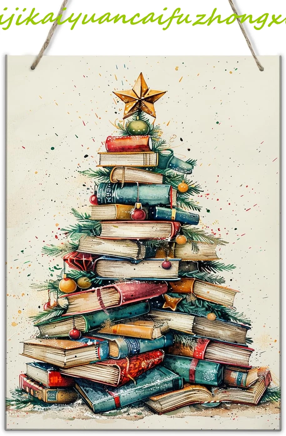 Craft Wooden Hanging Picture Book & Christmas Tree,Book room,Kitchen,Man cave,library Wall decor Art Wood Signs Poster,Exqui