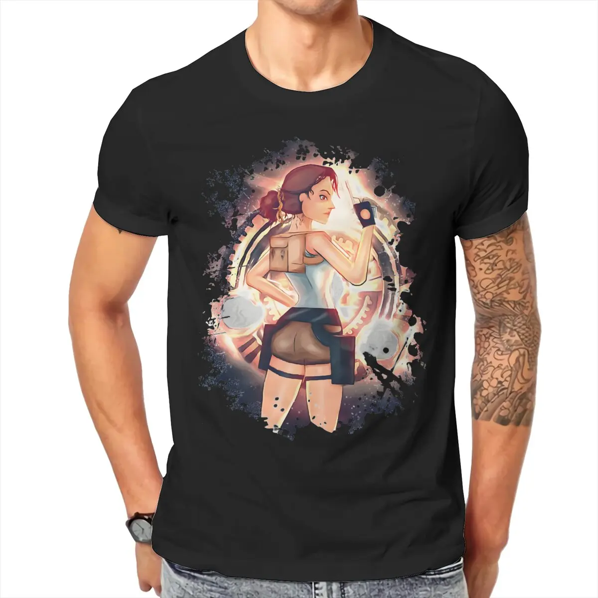 1996 Tomb Raider Game Lara Croft T Shirt Gothic O-Neck COTTON  Clothes