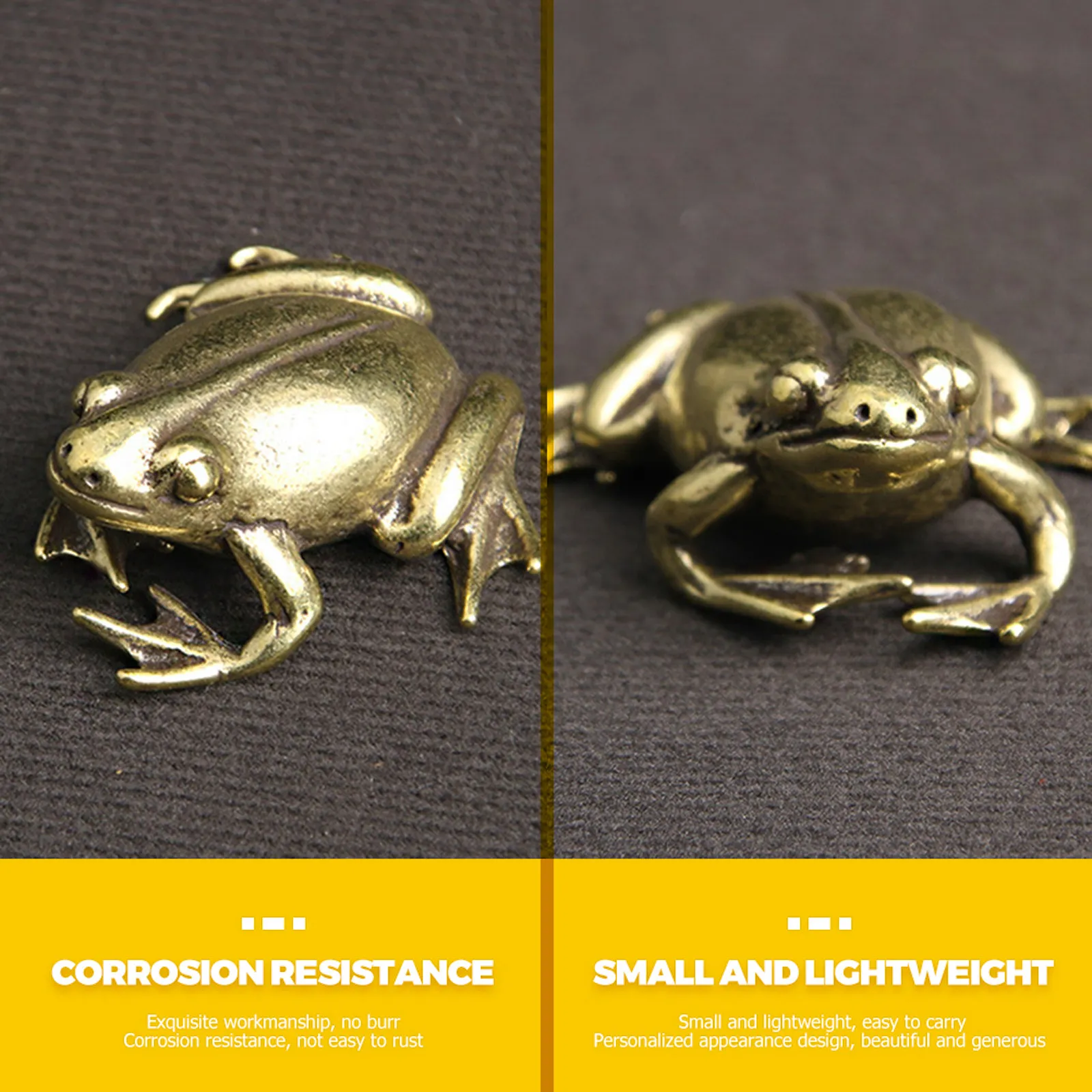 Lifelike Copper Frog Ornament – Sturdy, Lightweight Desk & Home Office Shelf Decor Statue