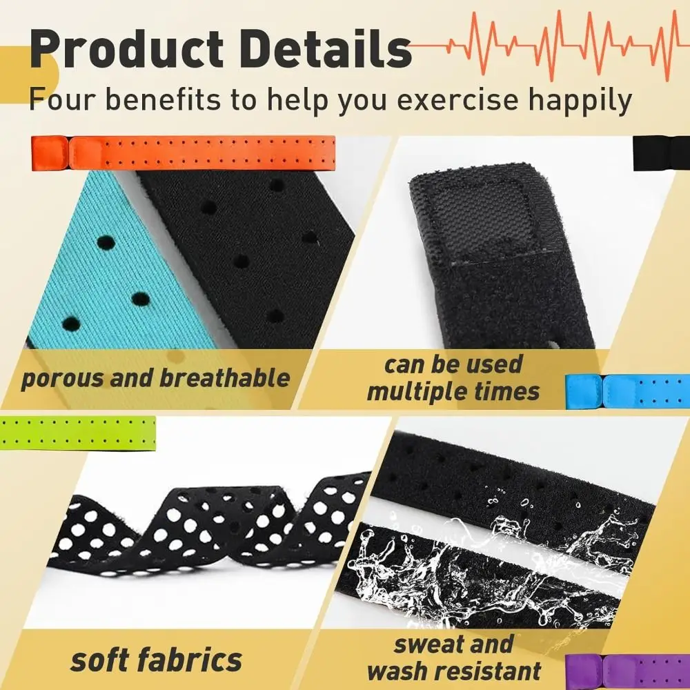 

New Adjustable Armband Strap Universal Solid Color Heart Rate Monitor Strap Elastic Armband Band