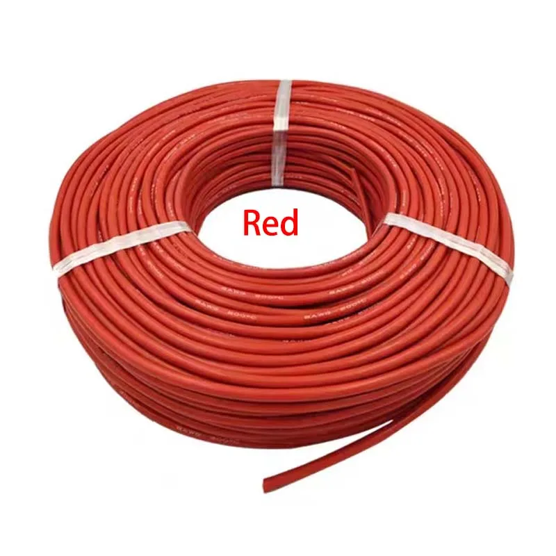 Cable de alimentación de silicona suave para batería de coche, Cable eléctrico resistente al calor de 5M-50M, 12, 14, 16, 18, 20, 22, 24, 26 AWG,