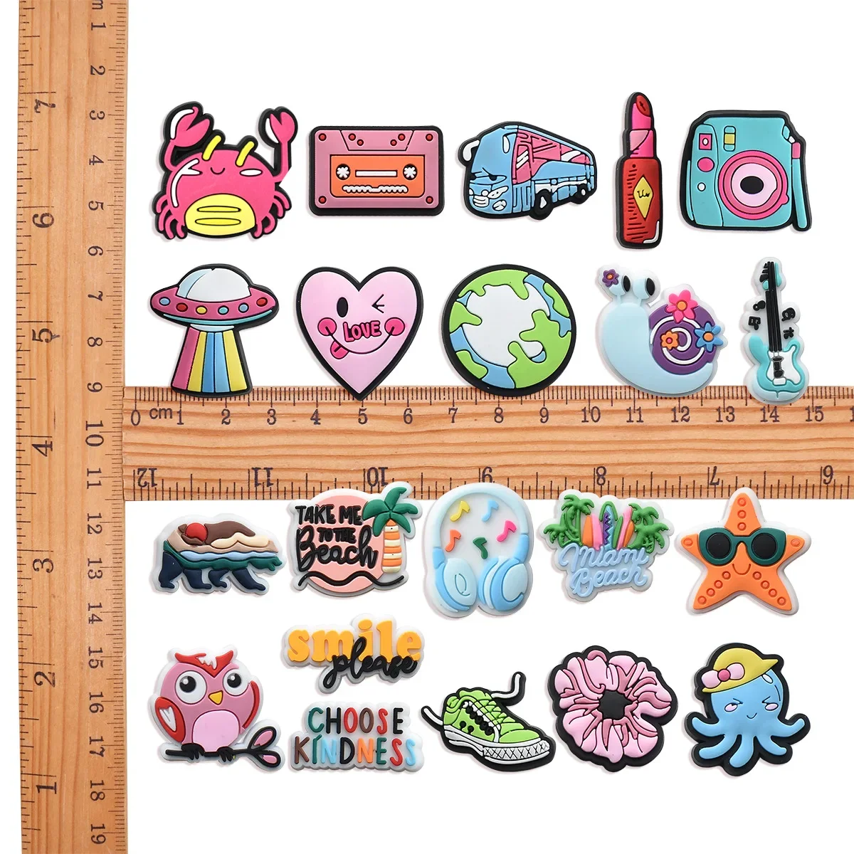 2pcs PVC animal bus colorful shoe buckle charms accessories decorations for sandals clog wristbands DIY party unisex kids gift