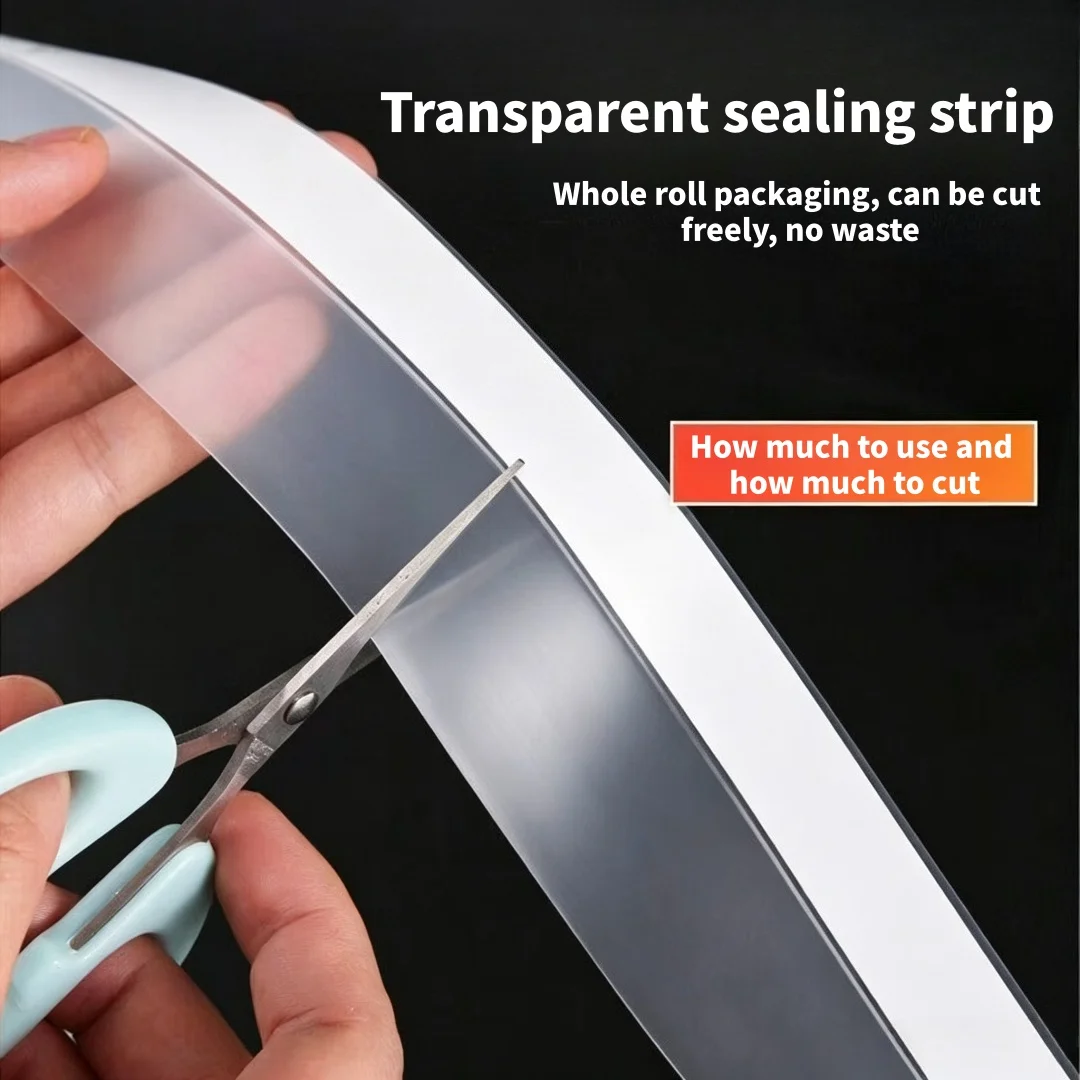 Transparent Sealing Strip, Door Ventilation Barrier, No Residue, Used for Sealing Gaps Between Doors, windows, Shower Glass