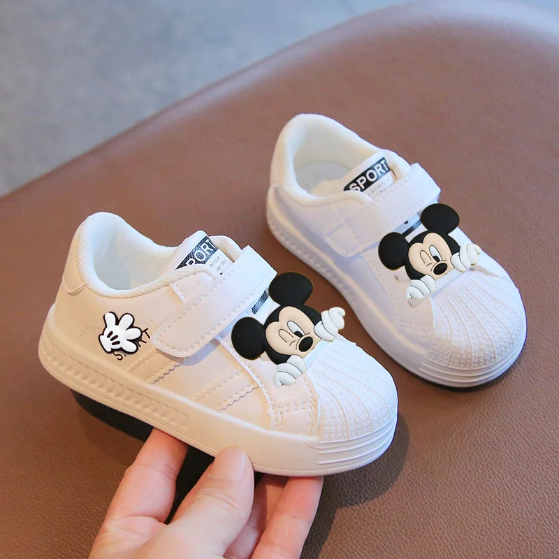 أحذية ديزني للأطفال لربيع وخريف جديد للأولاد أحذية كاجوال للفتيات الصغيرات أحذية أطفال منخفضة الأعلى أحذية ميكي ماوس مشوا لأول مرة