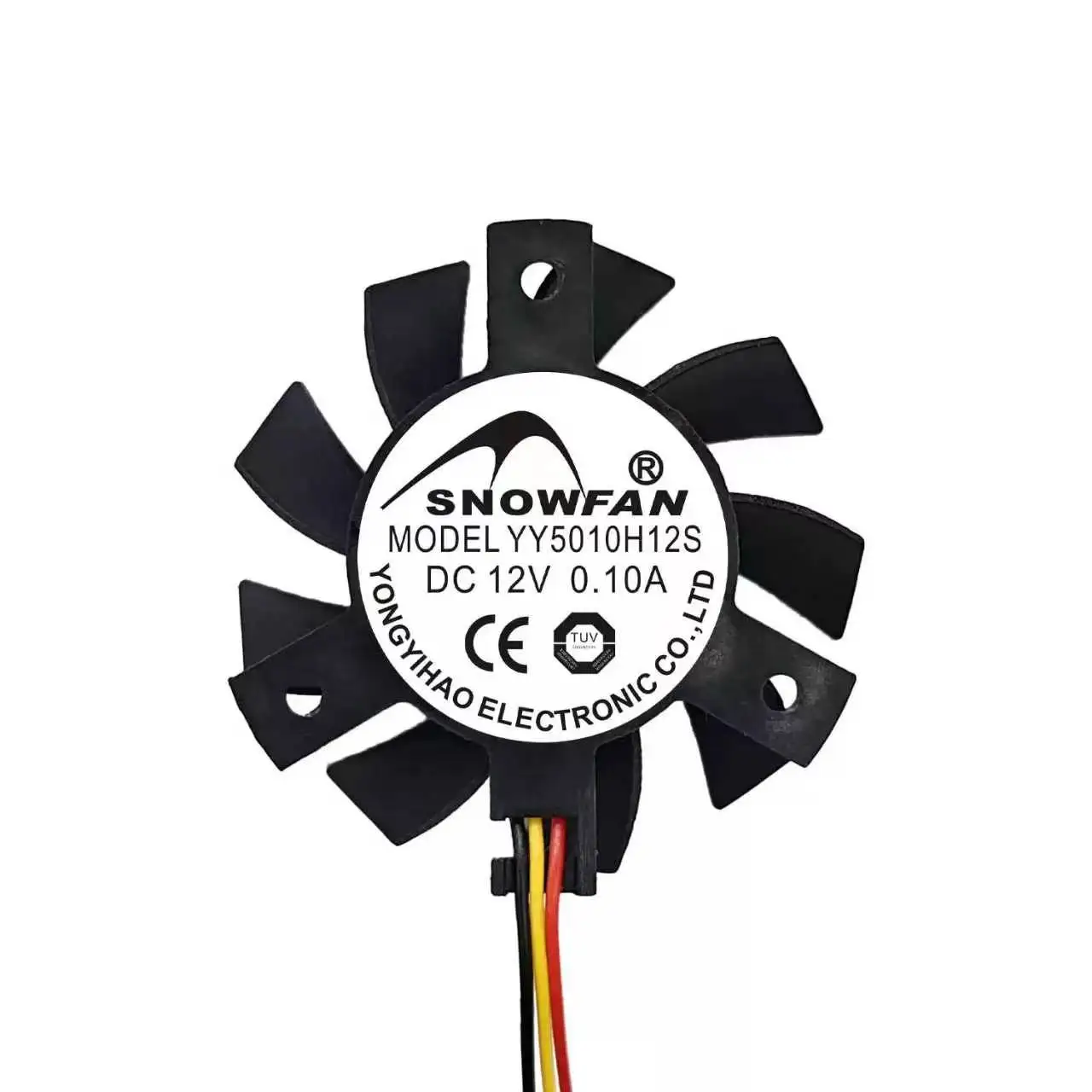 For SNOWFAN YY5010H12S DC 12V 0.10A 5010 50x10mm 3-Wire GPU VGA Graphics Card Heatsink Radiator Axial Cooling Fan CE TUV