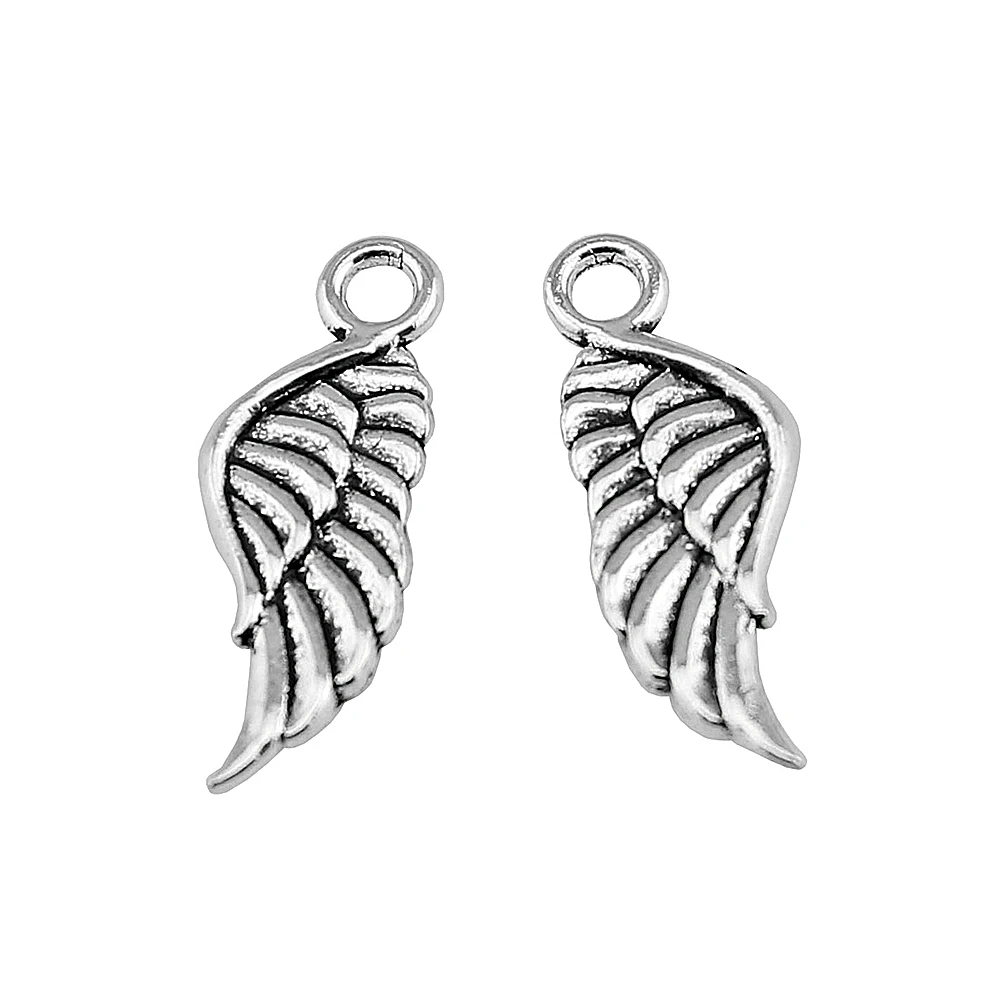 WYSIWYG 20pcs 21x8mm Angel Wings Charm 3 Colors Bird Wing Charms For Jewelry Making Necklace Bracelet Making view 2