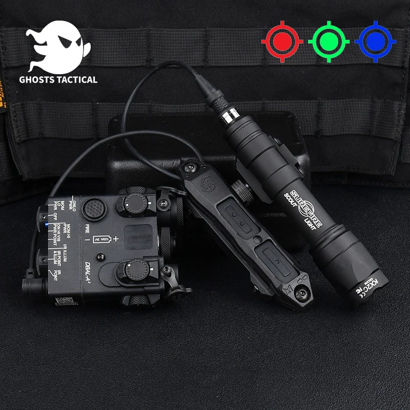 Tactic DBAL-A2 Simplified Version Surefir M300A M600C Flashlight Sets Red Dot Airsoft Indicator Fit 20mm Rail Hunting Laser