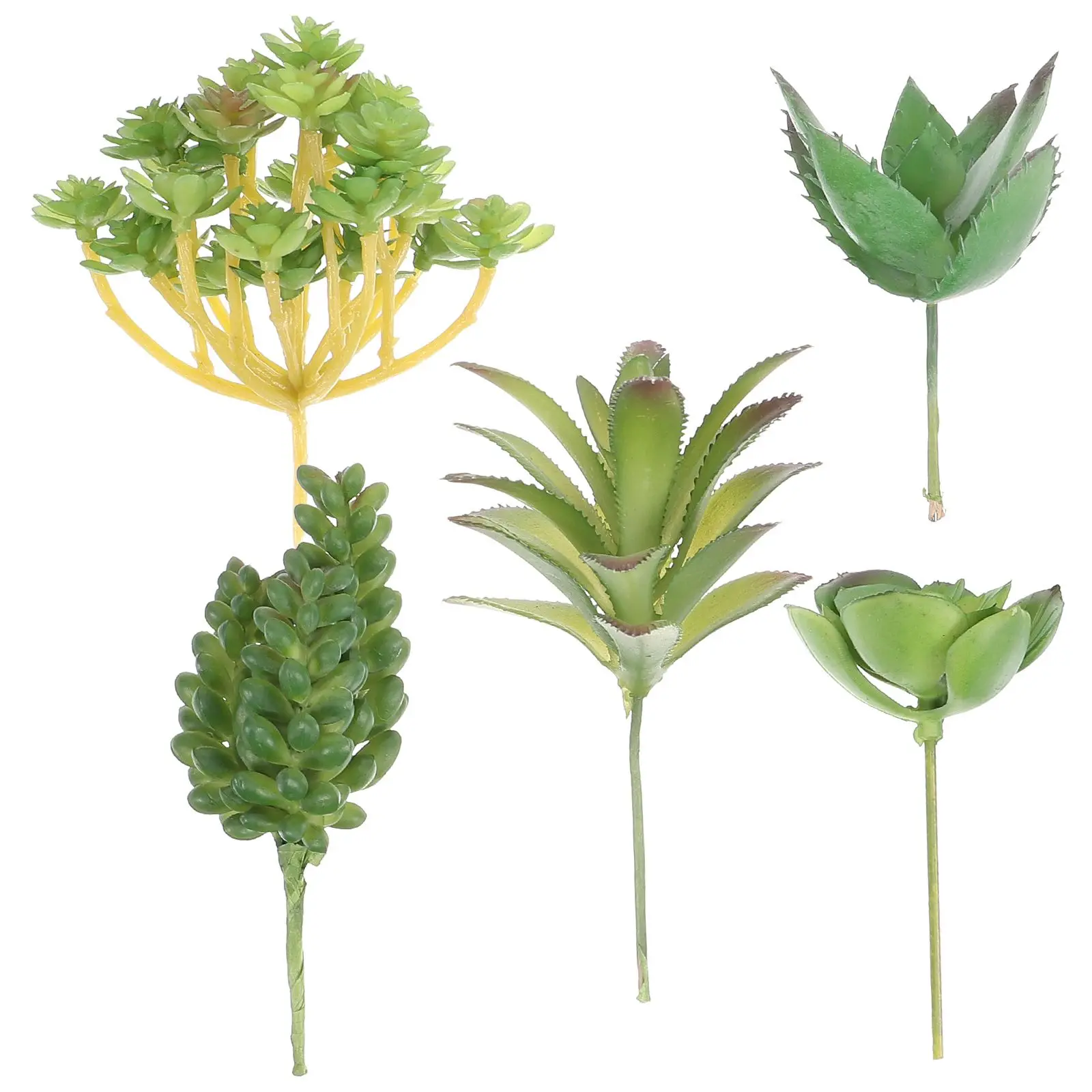 

Lifelike Realistic Artificial Succulents Plastic Unpotted Faux Plants Home Office Decor Easy Care Long LastingFake Green Life