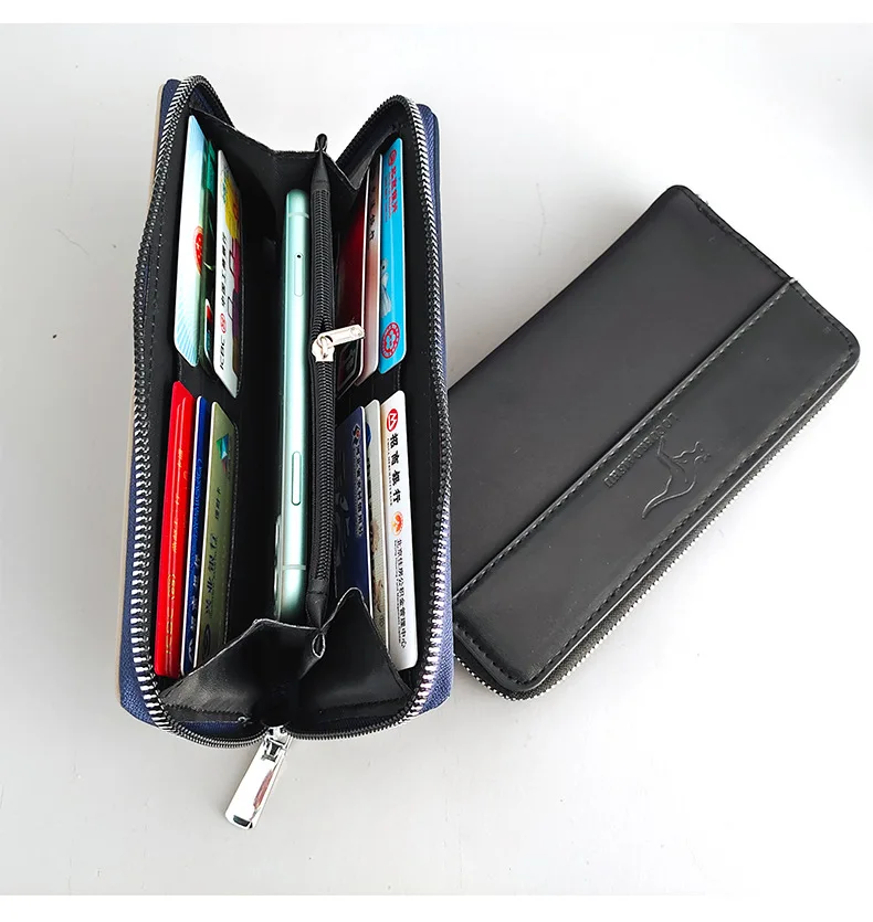 Men's Wallet Purse Mobile Moneybag Multi Cards Holders Clutch Colors Joining Zipper Handbag PU Letter