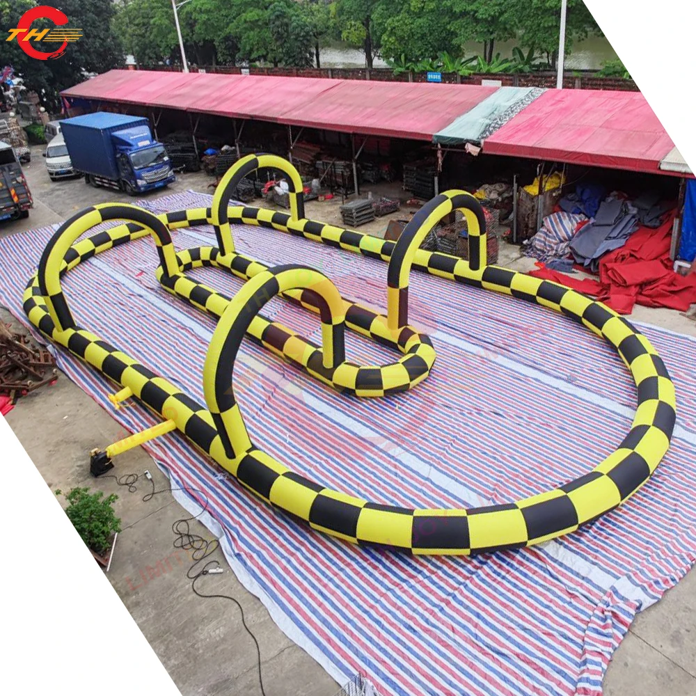 

15x8m Black Yellow Giant Inflatable Rrch Race Track Bumper Car Didi Cars Racing Arena for Sale