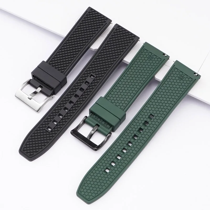 Premium Grade Fluoro Rubber Strap 20mm 22mm New FKM Diving Quick Release Watch Band Bracelet for Omega MoonSwatch Seamaster 300