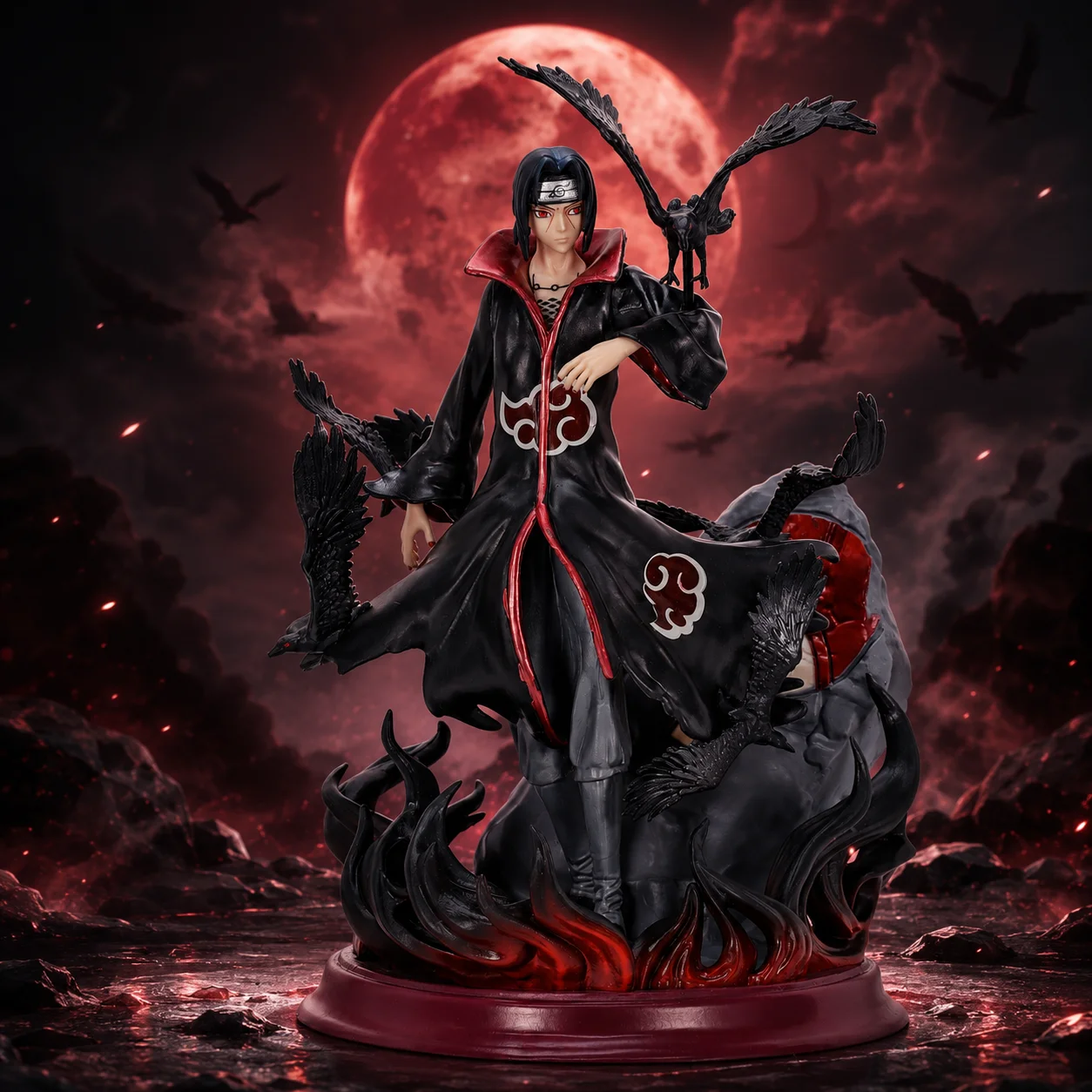Figura de acción de Naruto Uchiha Itachi con doble cabeza, forma Sharingan Edo Tensei, modelo de estatua, adorno de escritorio, coleccionable, pequeño regalo, decoración para Halloween, Navidad, San Valentín