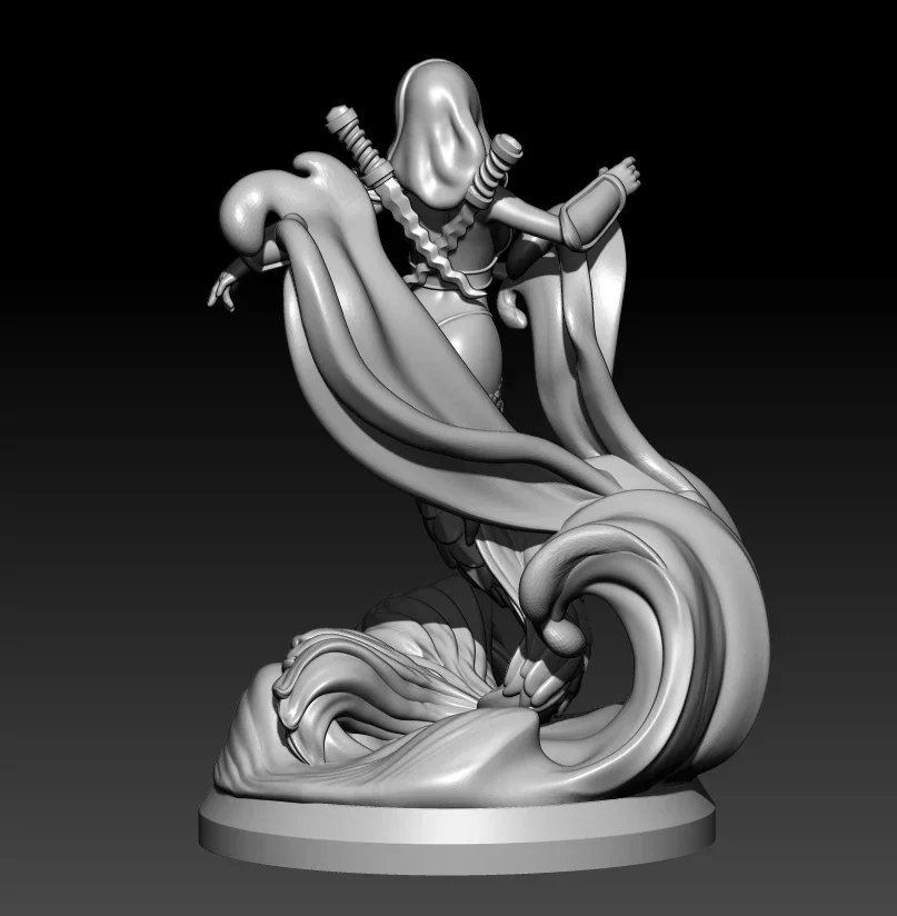 1/24 75mm 1/18 100mm Resin Model Kits Mermaid Fish Girl Figurine Unpainted Sculpture 1/24 7.5cm figure RW-695