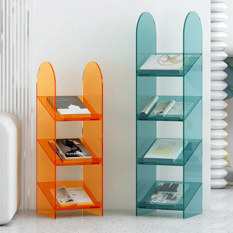 

Nordic light luxury magazine rack floor display storage rack acrylic creative simple book shelf, newspaper shelf, newspaper