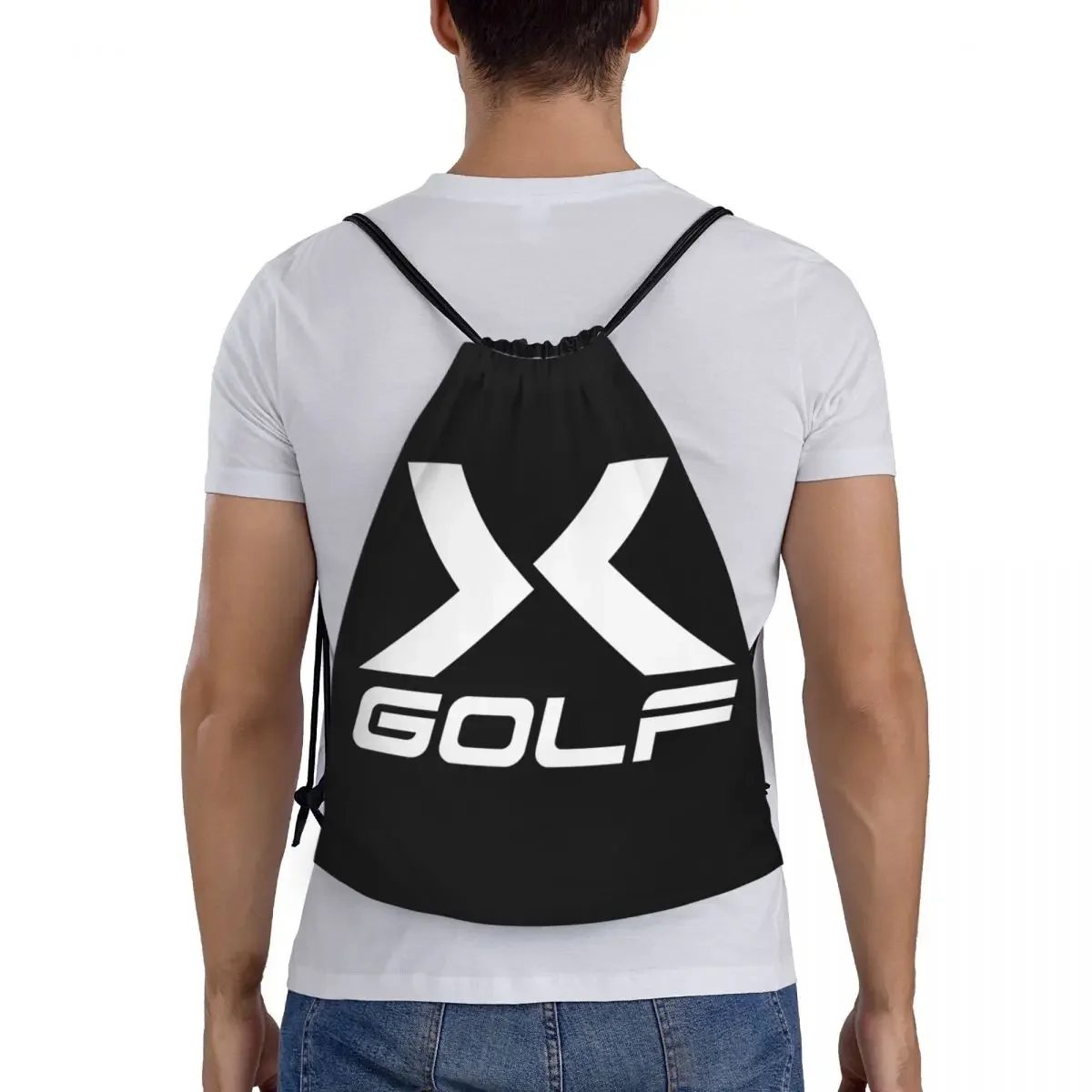 Mochila deportiva ligera con cordón para hombre y mujer, bolso de almacenamiento con logotipo personalizado de Golf X, ideal para gimnasio