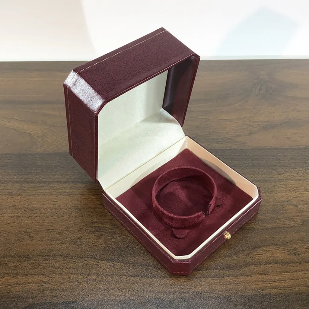 Jewelry Gift Box Octagonal Necklace Box Earring Box Burgundy For Retail Store Display Daily Jewelry Storage Proposal Gift