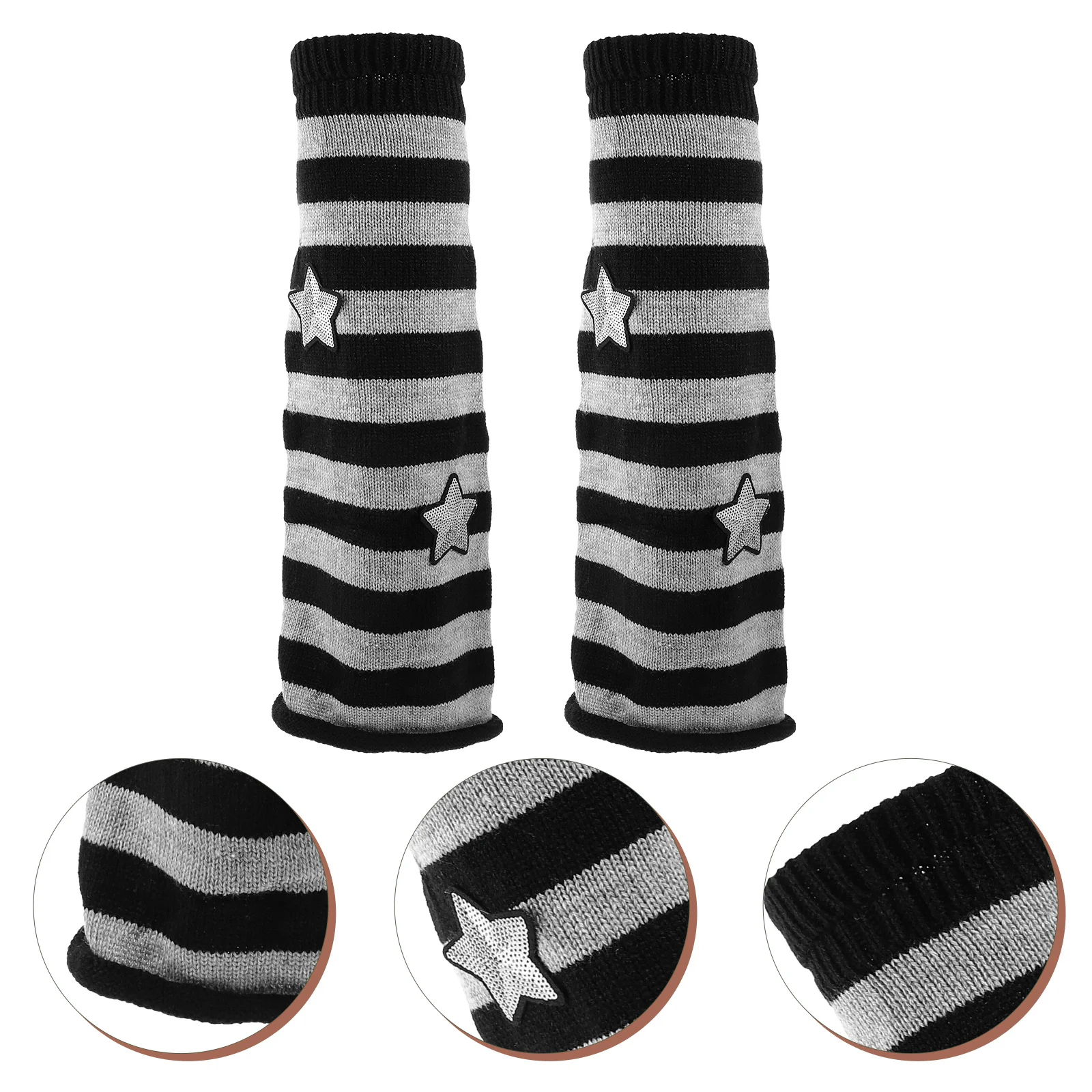 1Pair Striped Leg Warmers Acrylic Knit Warm Leggings for Winter Women Girls Fashion Leg Warmers for Women