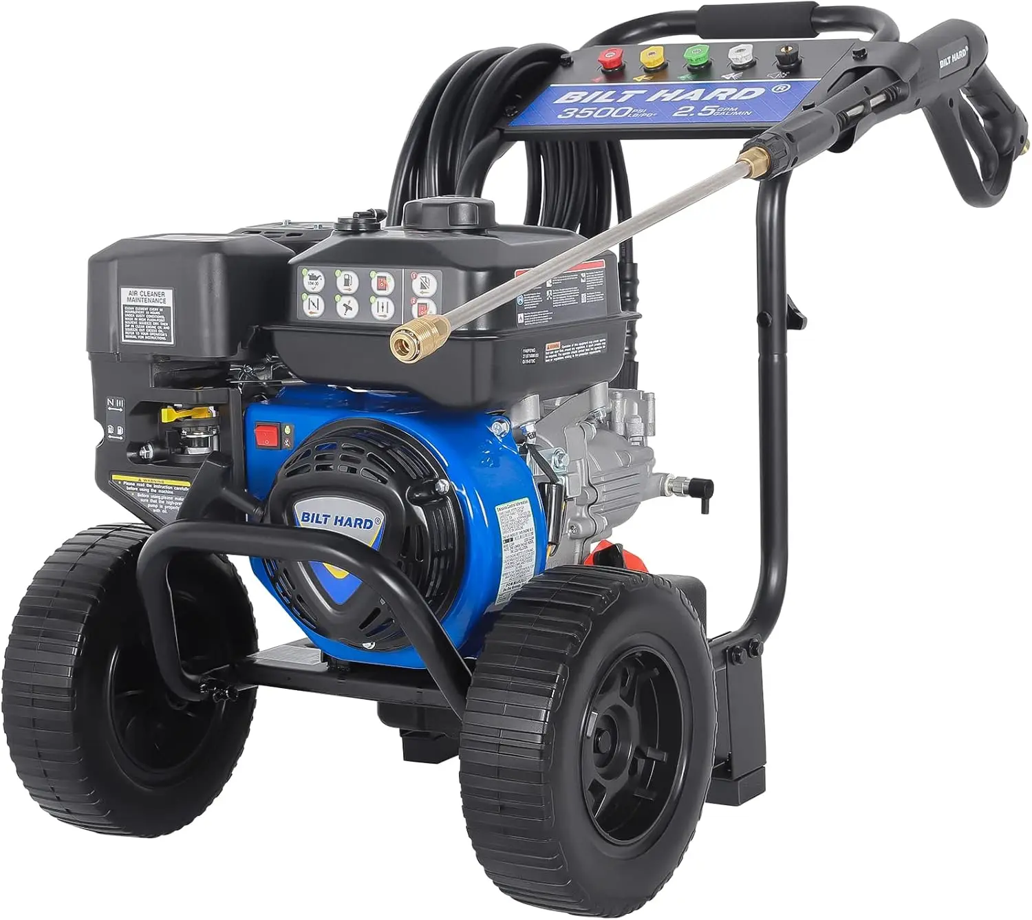 

Gas Pressure Washer, 2.5 GPM 3500 PSI Axial Pump Gas Power Washer Heavy Duty, 4-Cycle 224cc Engine, Include Spray Gun and Wand