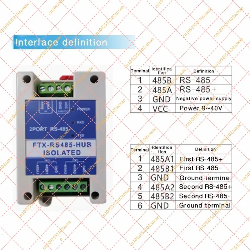 Industrial Grade 2 Port RS485 Repeater Photoelectric Isolated Signal Amplifier Lightning Protection RS485 Extender Hub
