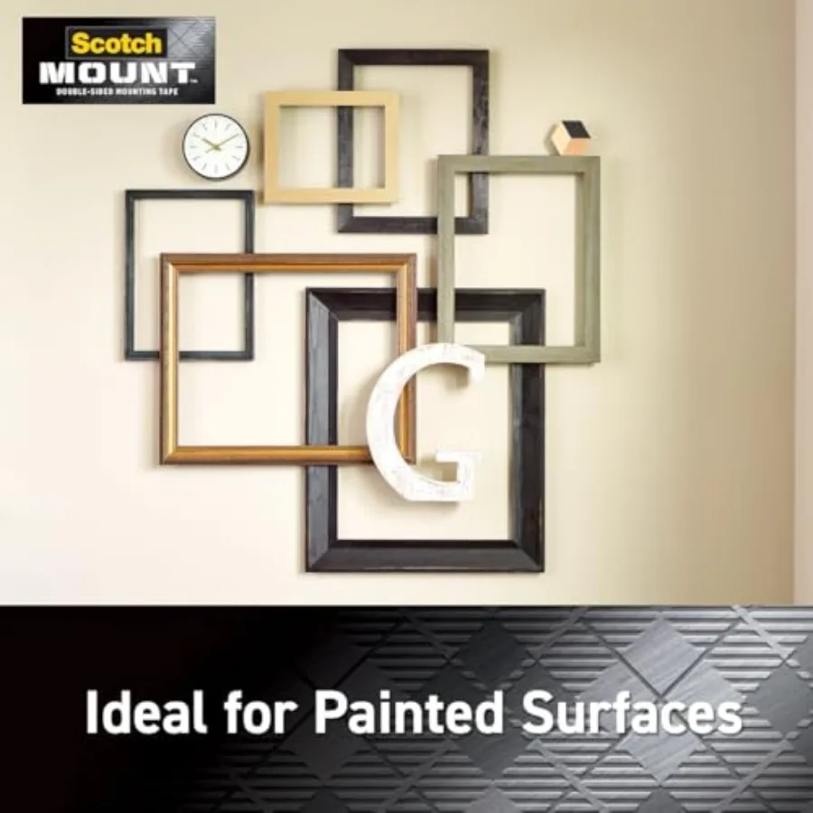 شريط أبيض للتثبيت على الوجهين في الأماكن المغلقة Mega Roll 3 4 بوصة × 350 في 29.1 قدم لتطبيقات تثبيت الجدار والأسطح الآمنة