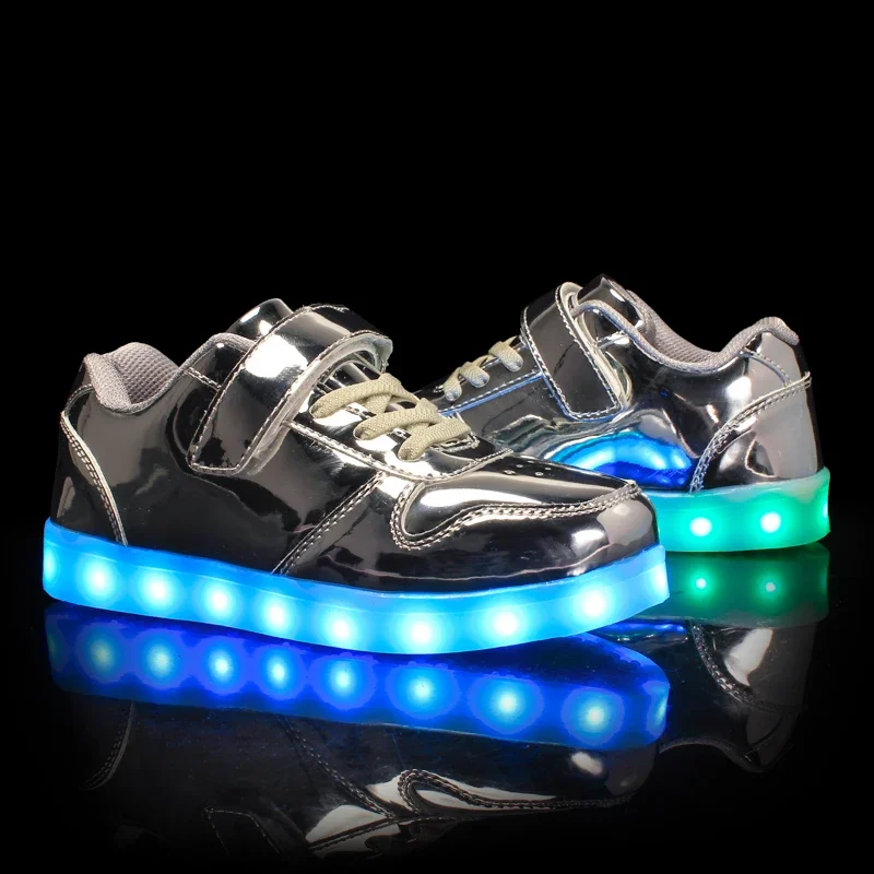 Children Luminous Glowing Sneakers Black Pink Led Light Shoes Kids Led Shoes Boys Girls Kids Breathable Shoes Tenis Para Niño