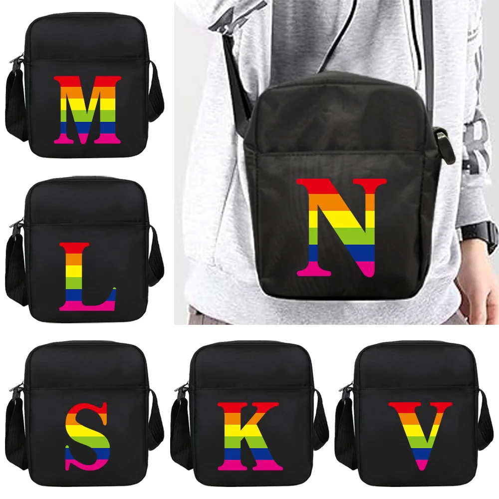 

Shoulder Bag Simple and Durable Work Commuting Rainbow Pattern Printing Series New Luxury Fashion Single Shoulder Pack