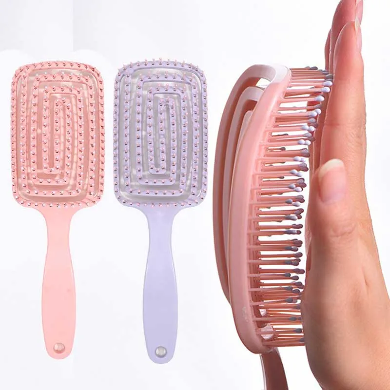 

1 шт. эластичная массажная расческа, полая щетка для волос, массажная расческа для кожи головы, распутыватель волос, быстросохнущий инструмент для распутывания волос