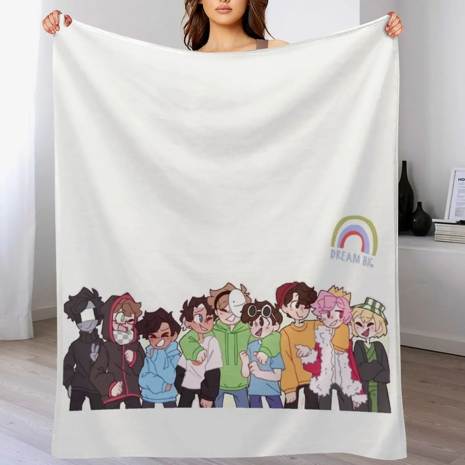 

Dream SMP Team Throw Blanket Beautifuls cosplay anime Flannel Fabric Giant Sofa Blankets