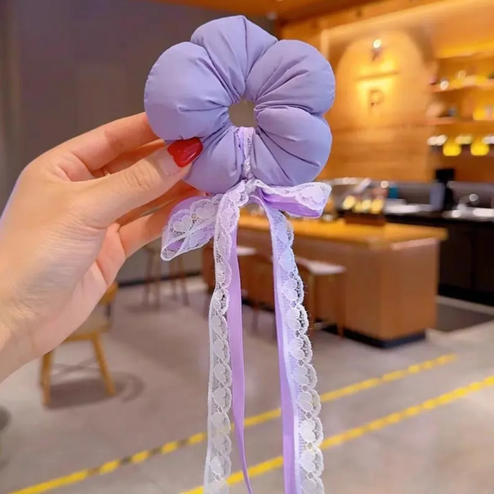 

Sweet Exaggerated Children's Flower Scrunchies Ribbon Cotton Filled Braid Hair Ring Cloth Hair Tie Large Hair Scrunchies Baby